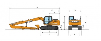 Экскаваторы с длинной стрелой Case
